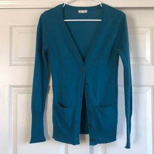 Teal cardigan sweater